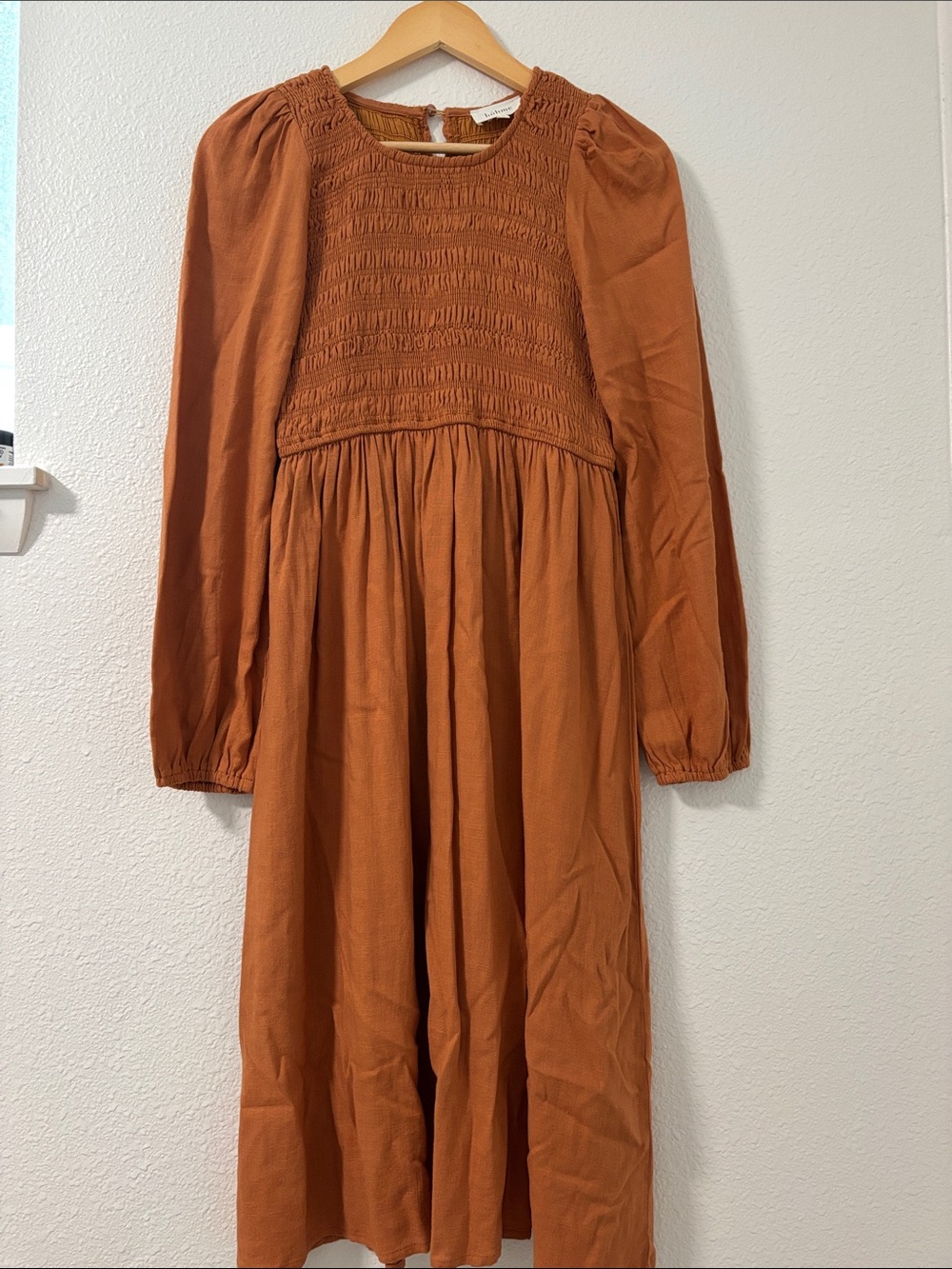 Bohme Smocked Dress in Rust